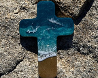 Ocean Cross Art — Teal Tide