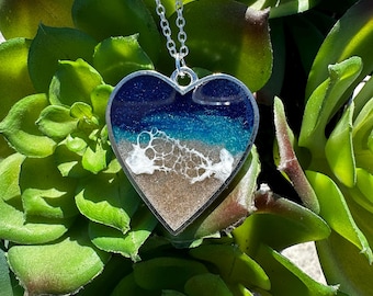 Heart Ocean Pendant — Silver