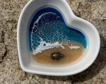 Heart Trinket Tray — Shades of blues