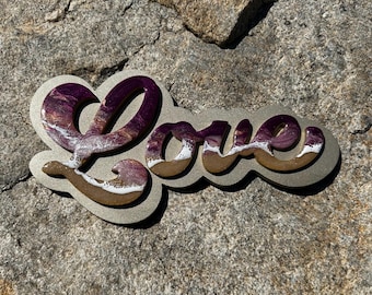 Ocean Resin Love Sign: Beach Decor Wall Art
