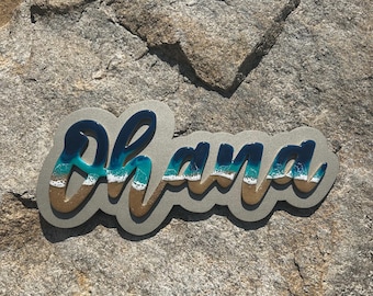 Ohana Ocean Resin Sign: Beach Decor Wall Art