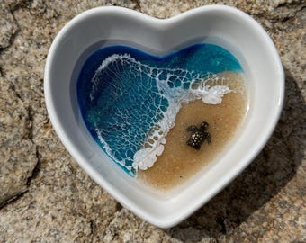 Heart Trinket Tray — Shades of blues