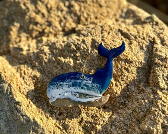 Resin Whale Ornament: Coastal Ocean Beach Decor