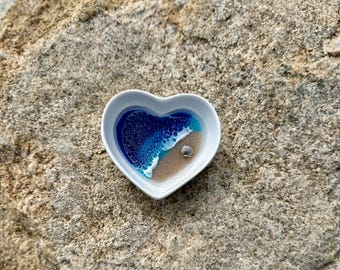 Heart Trinket Tray — Deep Sea Blue