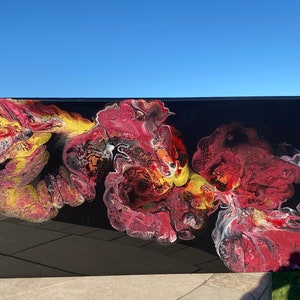 10x20 dragon painting, original dutch pour, abstract painting, dutch pour, acrylic painting, fluid art, acrylic pour painting, original art