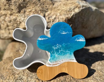 Gingerbread Serving Container - Ocean Resin Art Holiday Decor