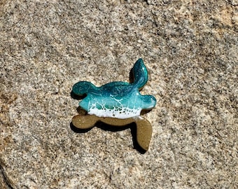 Resin Sea Turtle - Made to order item- Choice of emerald greens turtles