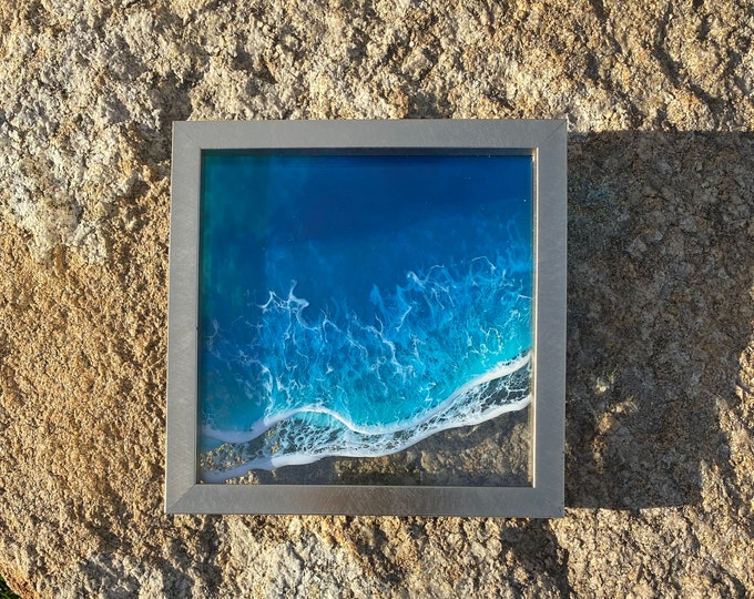 Ocean Resin Art Ocean Painting on Glass Ocean Wall Art Etsy