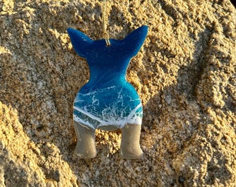 Resin Puppy Ornament - Ocean Resin Art Dog
