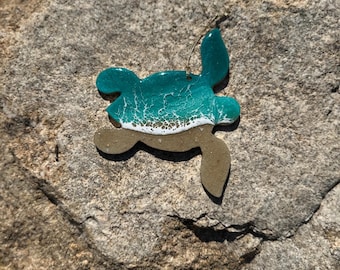 Ocean Resin Art : Sea Turtle Ornament, Honu Resin