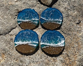 Ocean Resin Coaster set : Epoxy resin coasters