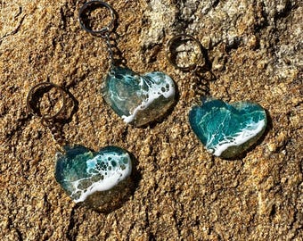 Heart Keychain — Teal Tide