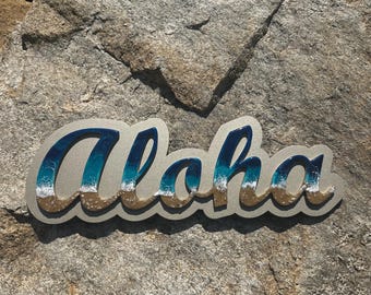 Aloha Ocean Resin Sign: Beach Decor Wall Art