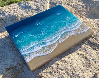 Colors of Turquoise  - 11x14 in Resin Painting