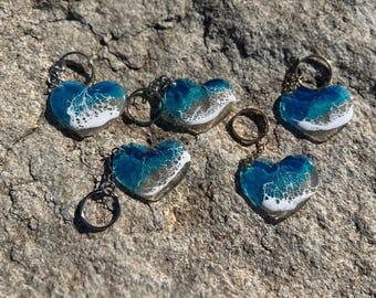Heart Keychain — Deep Sea Blue