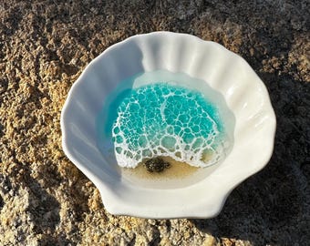 Shell Trinket Tray — Aquamarine