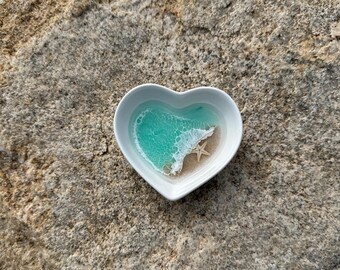 Heart Trinket Tray — Aquamarine