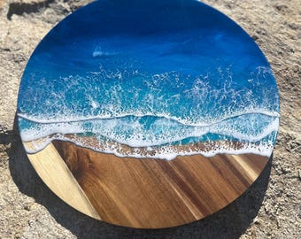 Ocean Resin Art Lazy Susan (18 inch)
