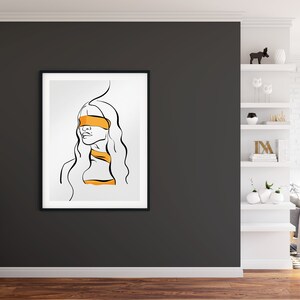 Minimalist Wall Art, Abstract, Girl Portrait, Printable, One Line Drawing, Poster, Downloadable Digital Print, Illustration, Gift image 4