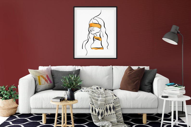 Minimalist Wall Art, Abstract, Girl Portrait, Printable, One Line Drawing, Poster, Downloadable Digital Print, Illustration, Gift image 2