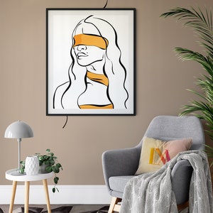 Minimalist Wall Art, Abstract, Girl Portrait, Printable, One Line Drawing, Poster, Downloadable Digital Print, Illustration, Gift image 3