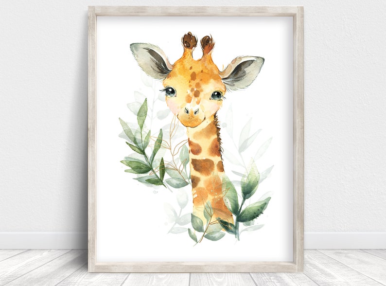 Safari Nursery Decor Watercolor Baby Animal Nursery Prints Etsy