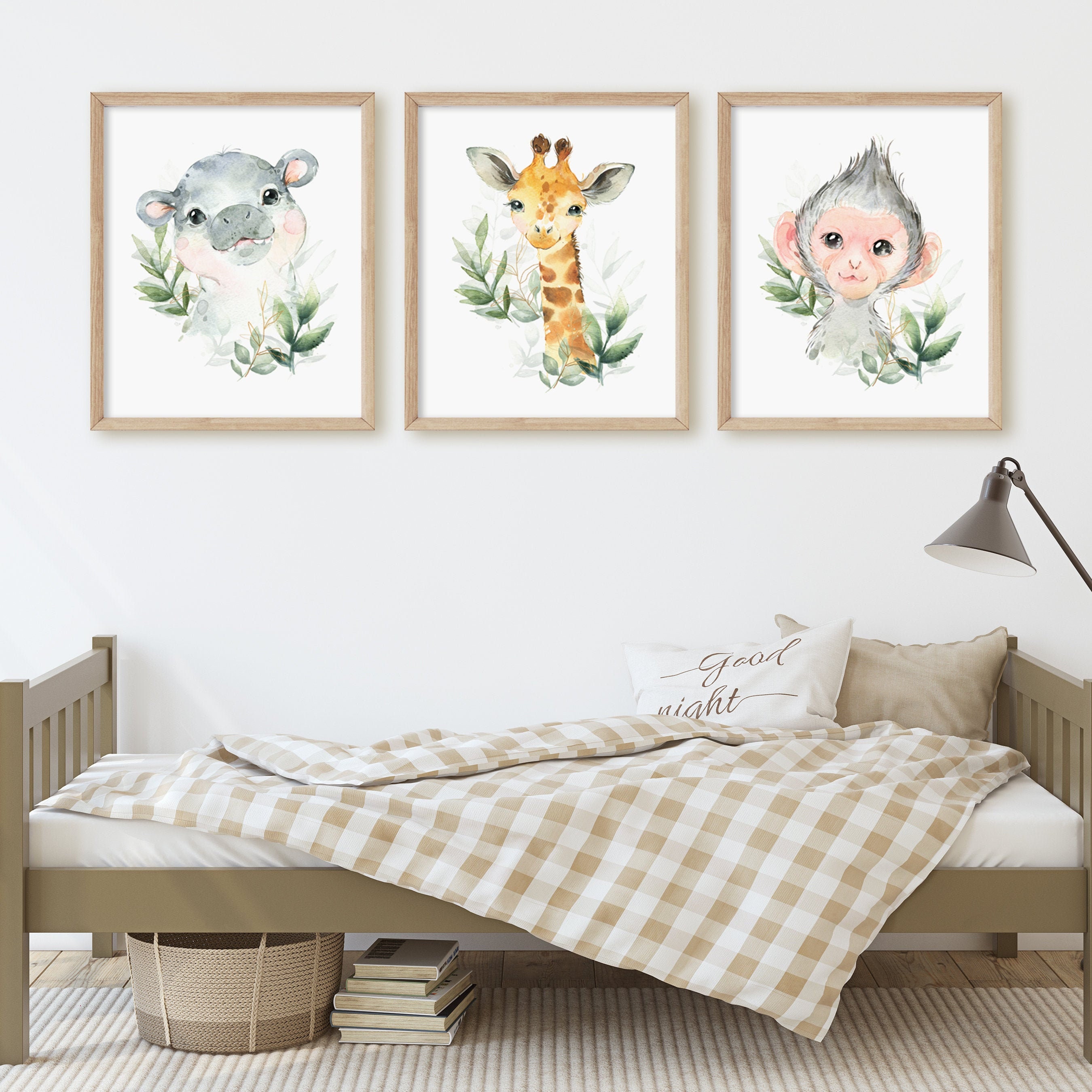 Safari Nursery Decor Watercolor Baby Animal Nursery Prints Etsy