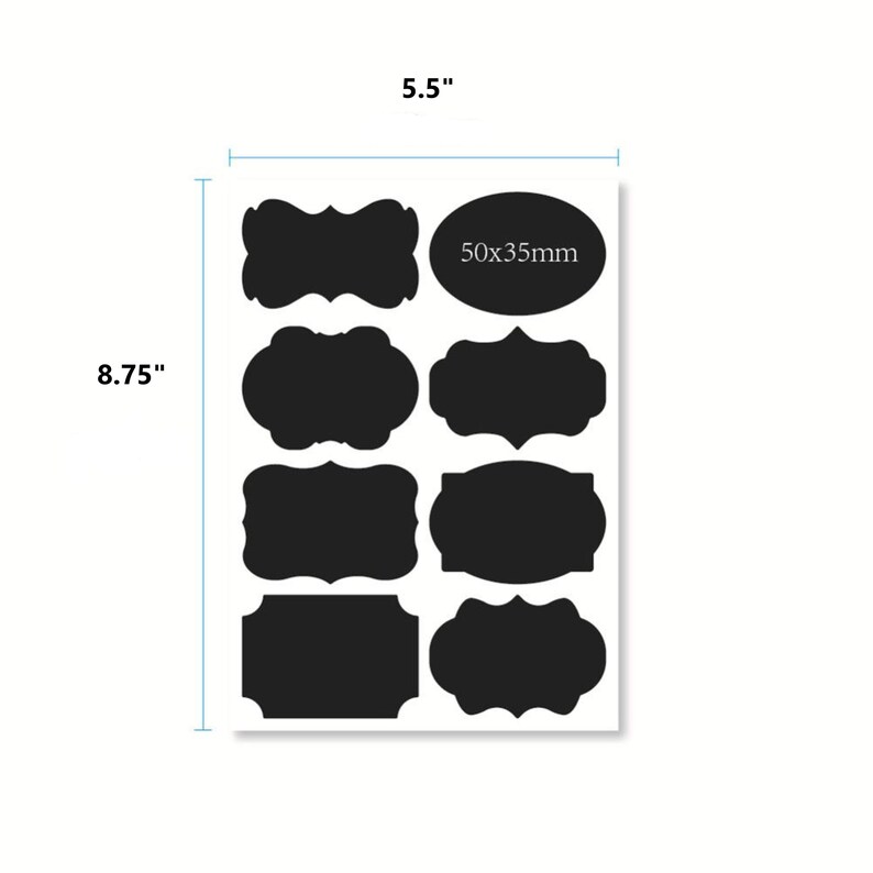 100 Label Jar Chalkboard Sticker With Erasable Chalk Marker Etsy