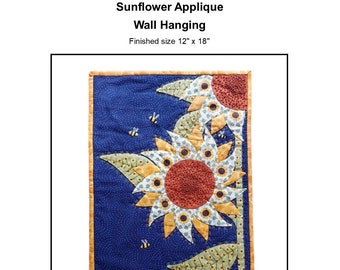 Sunflower Applique Wall Hanging PDF Pattern