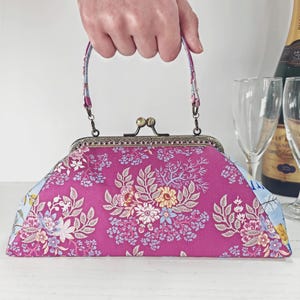 Cartamodello per borsa a tracolla stile anni Cinquanta, pochette da sera in formato PDF (download digitale)