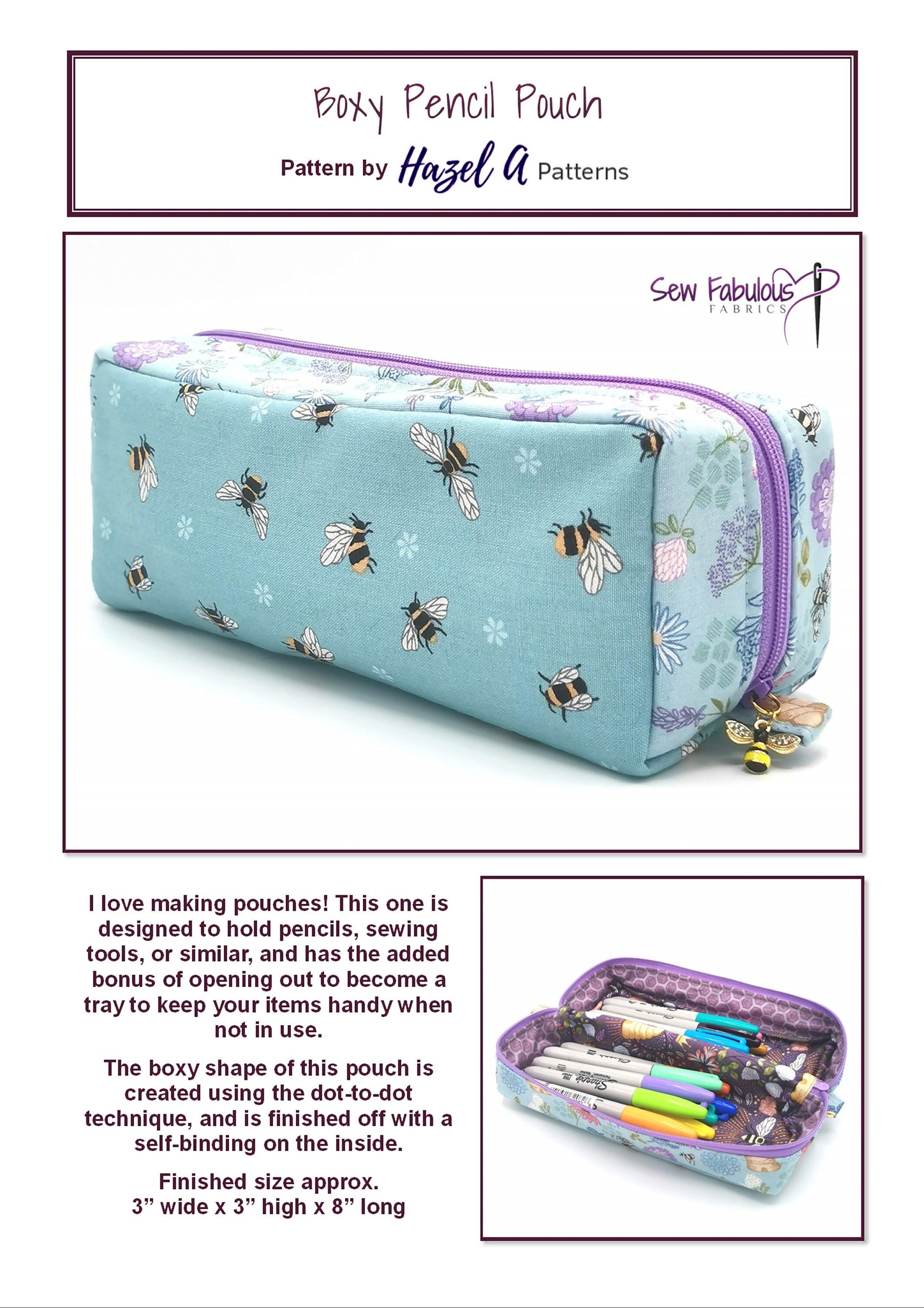 Boxy Pencil Pouch PDF Pattern PDF Sewing Project Etsy Boxy Pencil Pouch PDF Pattern PDF Sewing Project Etsy