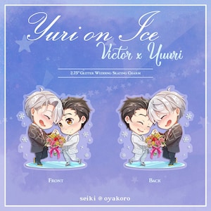 YOI | Yuuri & Victor Wedding on Ice 2.75" Double-Sided Glitter Acrylic Charm