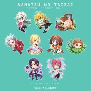 Nanatsu no Taizai | Seven Deadly Sins 2&quot; Wooden Charm