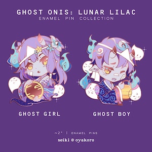Ghost Oni Twins: Lunar Lilac Ver. Pins