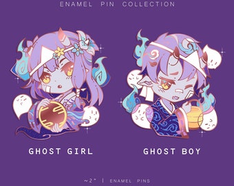 Ghost Oni Twins: Lunar Lilac Ver. Pins