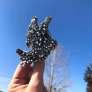 Embroidered Bird Brooch: Beaded Swallow Jewelry