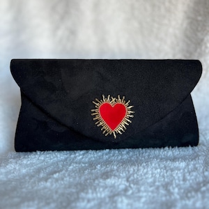 Large envelope bag for Valentine’s Day, Heart beaded bag for evening, for Dinner, for Prom, for banquet, best Valentine&#39;s Day gift for her