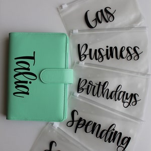 Custom Budget Binder / Personalized Budget Binder / Money Wallet / Cash Envelope System / Money Book / A6 Binder/Personalized Binder/Leather