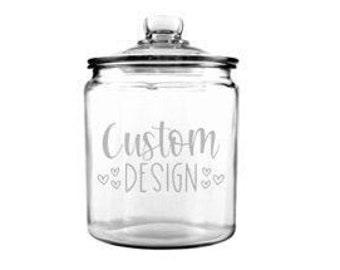 Custom Design Glass Jar / Etched Glass Jar / Personalized Glass Jar / Large Glass Jar / Housewarming Gift / Cookie Jar / Candy Jar