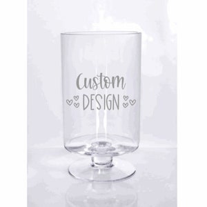 Custom Design Glass Pedestal / Glass Hurricane / Etched Glass Jar / Personalized Glass Jar / Housewarming Gift / Cookie Jar / Candy Jar
