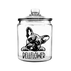 Custom Design Glass Pet Jar / Permanent Vinyl Glass Jar / Personalized Glass Jar / New Pet Gift / Cookie Jar / Treat Jar / Housewarming Gift