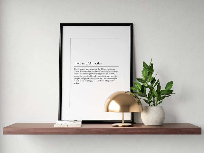 Law of Attraction Definition Poster Bedroom Wall Art Home ...