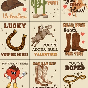 cartes de cow-boy pour la saint-valentin