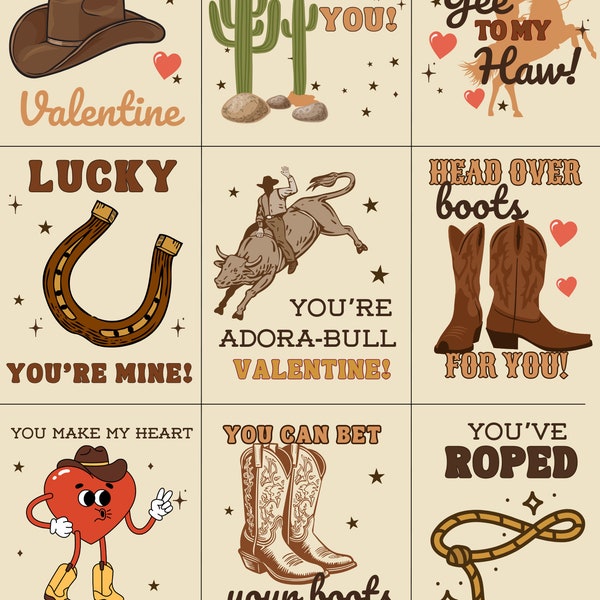 cowboy valentines cards