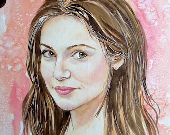 Your Portrait, hand painted watercolor from photo