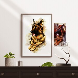 Custom Portrait, Custom Dog Portrait, Commission Pet Portrait, Dog Gift For Him, Custom Cat Portrait, Watercolor images Hand painted picture