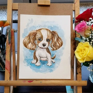 Hand painted, Watercolor pet portrait, Custom dog portrait watercolor painting, dog gift for him, custom pet art, loss of pet