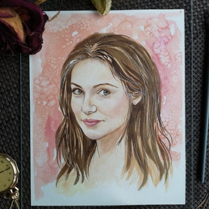 Your Portrait, hand painted watercolor from photo