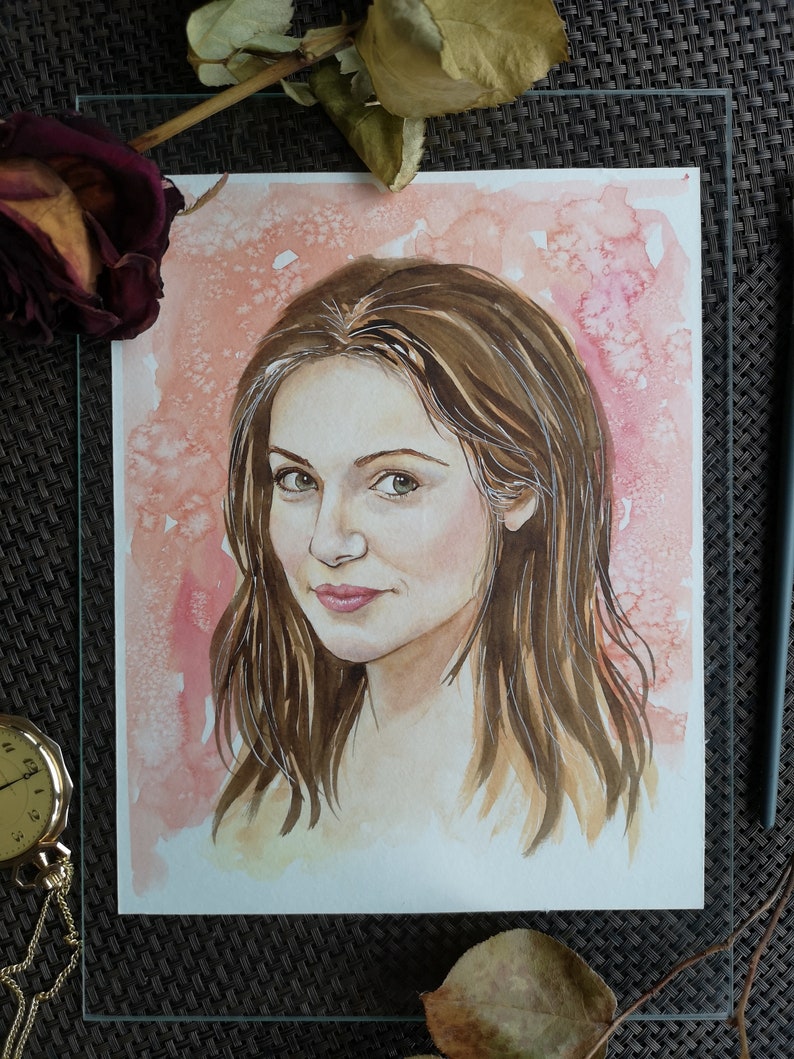 Dein Portrait, handgemaltes Aquarell nach Foto Bild 1