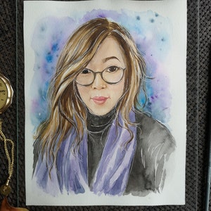 Hand paint from photo, Portrait From Photo, Watercolor painting, Portrait personalisiert, Birthday gift for couple, Gift for Boyfriend
